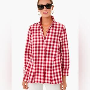 Tuckernuck Pomander Place Apple Red Gingham Scarlett Button Down Shirt NEW